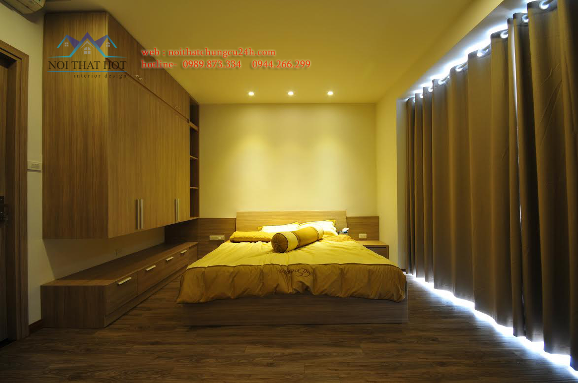 Thiết kế nội thất phòng ngủ căn hộ chung cư