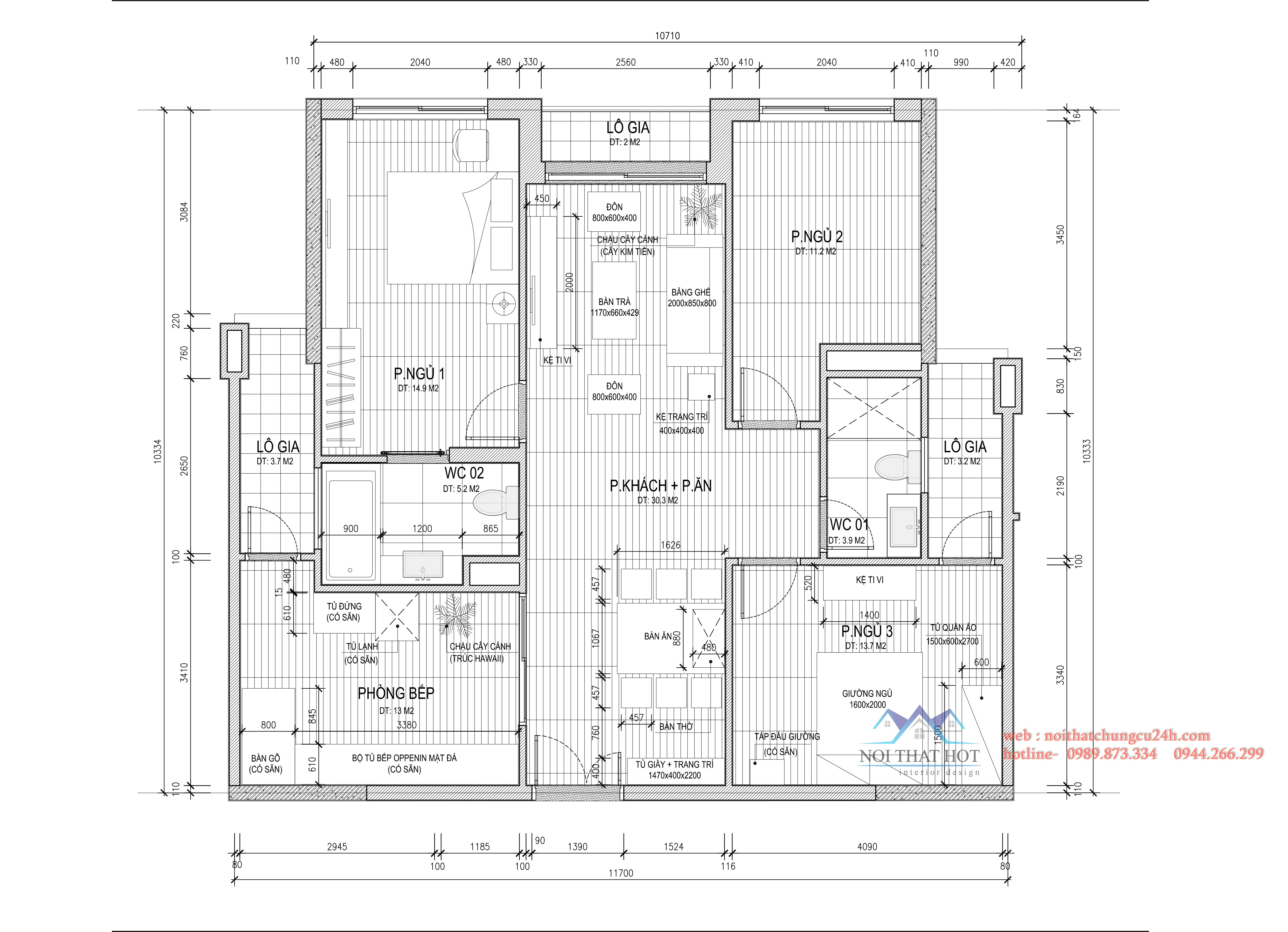 Thiết kế nội thất chung cư - Bản vẽ kỹ thuật