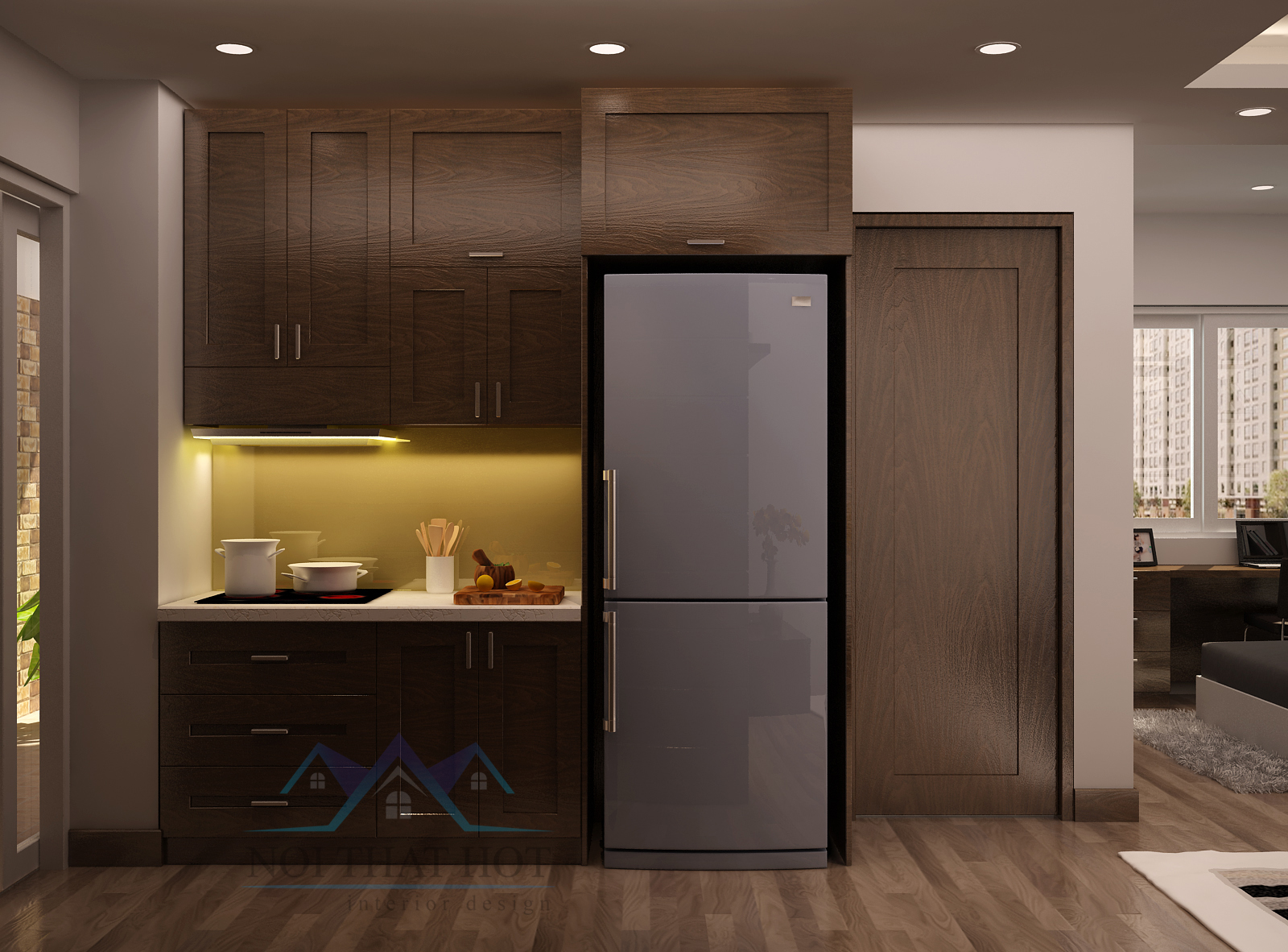 Thiết kế nội thất căn hộ chung cư phòng bếp