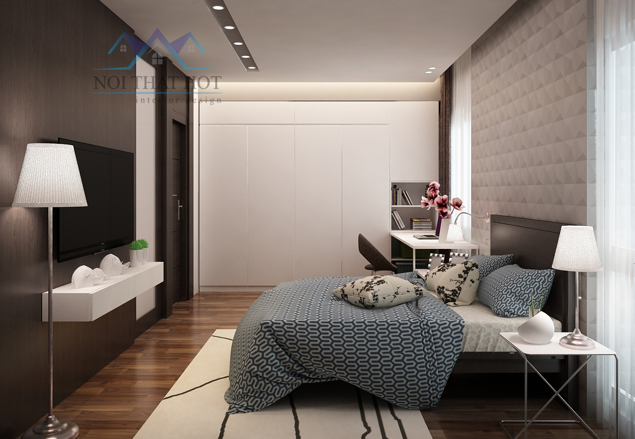 thiết kế nội thất phòng ngủ, thiết kế căn hộ chung cư hiện đại
