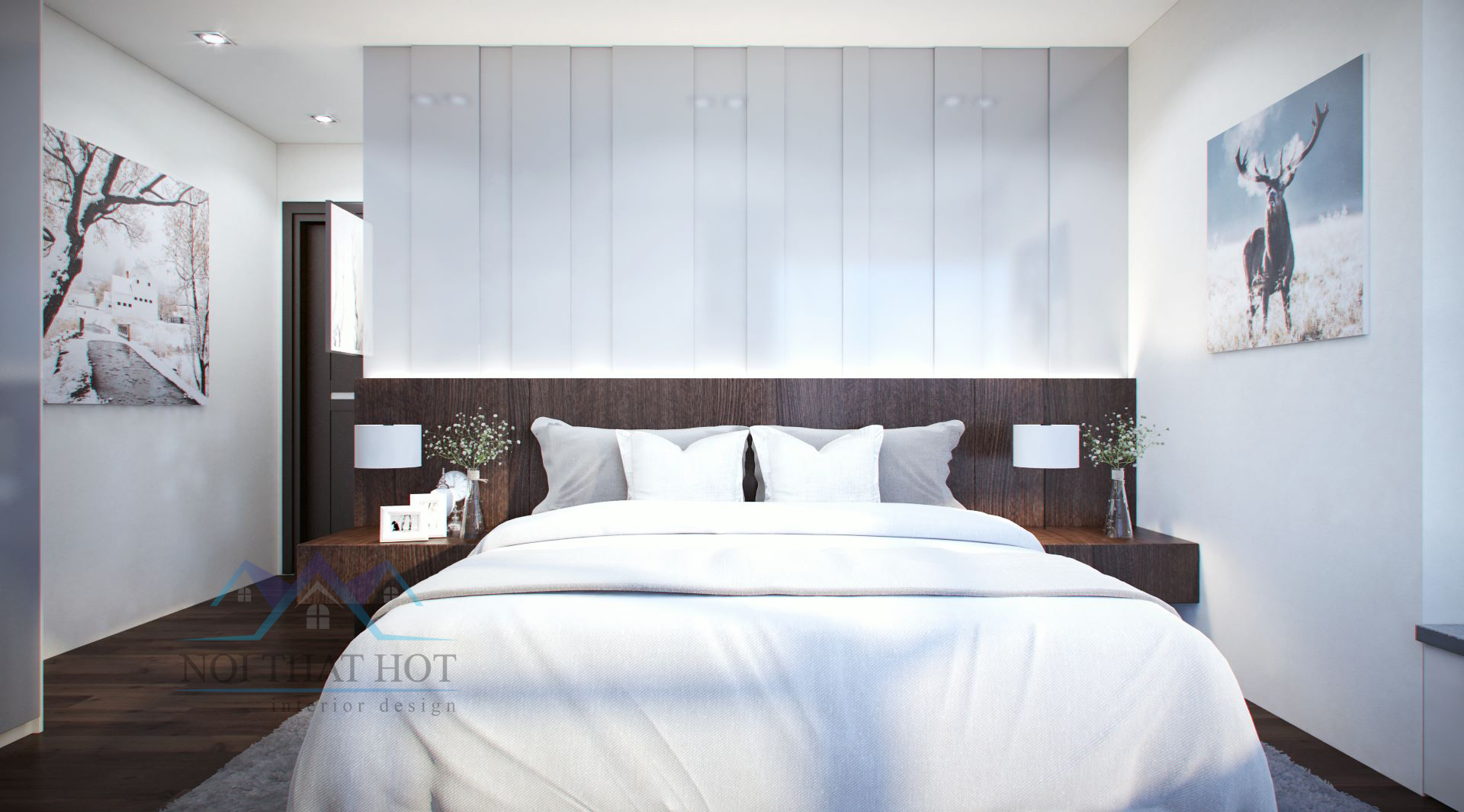 thiết kế nội thất chung cư hai phòng ngủ đơn giản, sang trọng và lịch lãm